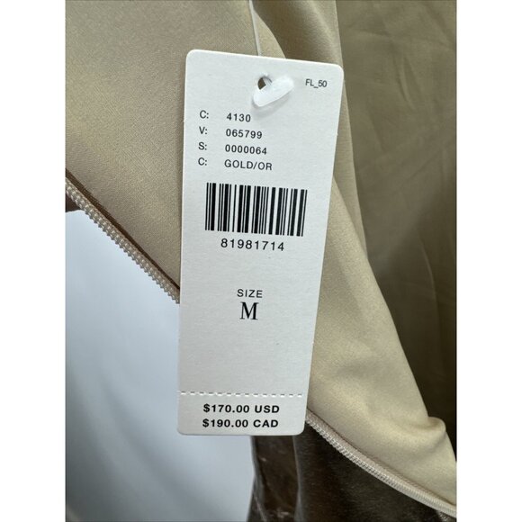 Anthropologie Mare Mare Metallic Rose Gold V-Neck Dress Size Medium NWT - Picture 9 of 11